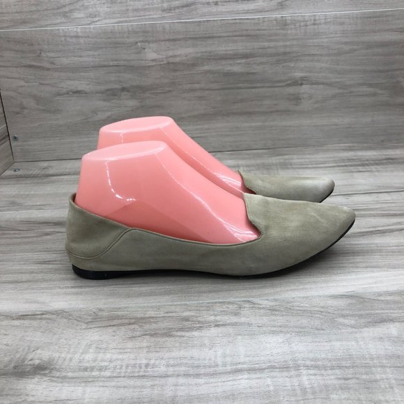 Sigerson Morrison Flats Women's 7.5 B Tan Suede Slip On Pointed Toe Shoes - Picture 2 of 12